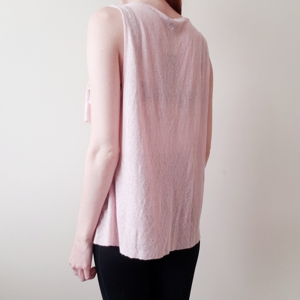 NWT Mango Basics Pink Ribbed Ruffle Tank - Picture 4 of 8
